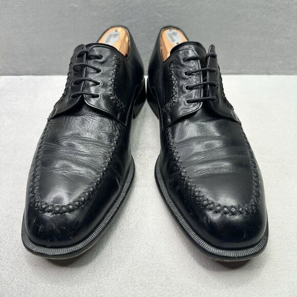 Mezlan Mens Size 10.5 (M) Brogue Black Leather Woven Accents Almond Toe Oxford main image 6